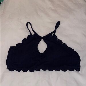 Black Scalloped Bikini Top